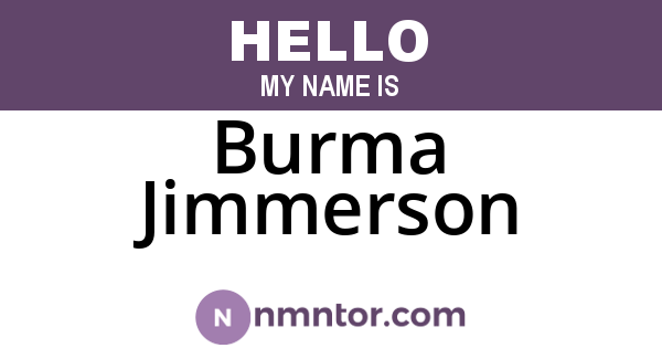 Burma Jimmerson