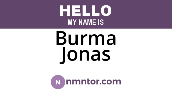 Burma Jonas