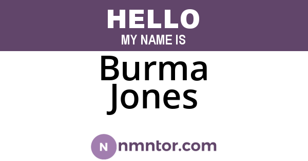 Burma Jones