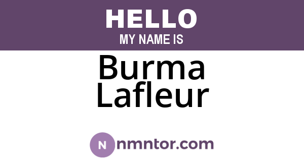 Burma Lafleur