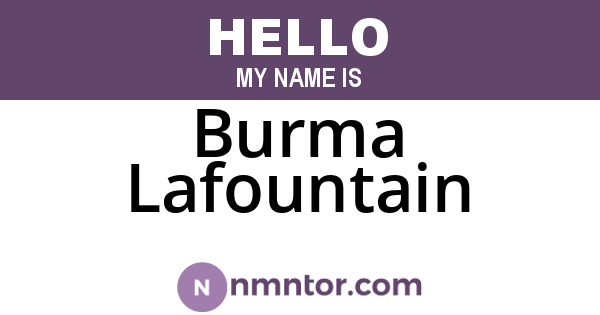 Burma Lafountain