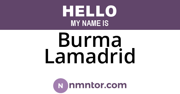 Burma Lamadrid