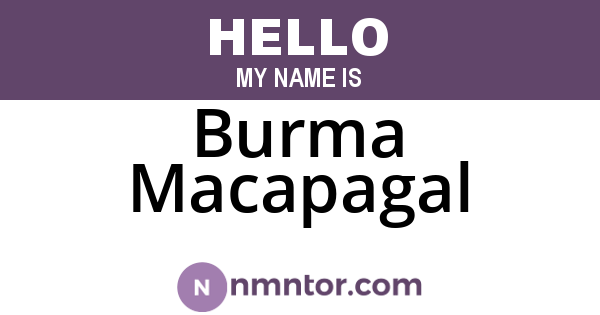Burma Macapagal