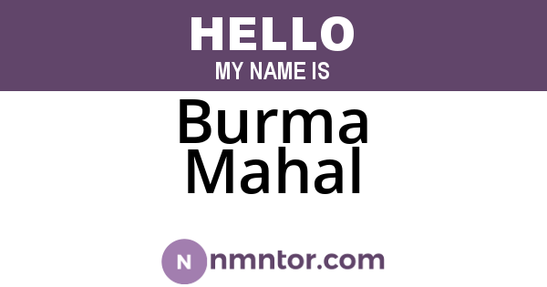 Burma Mahal