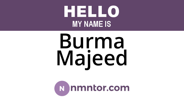 Burma Majeed
