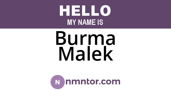 Burma Malek