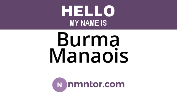 Burma Manaois