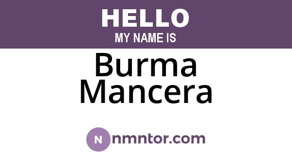 Burma Mancera