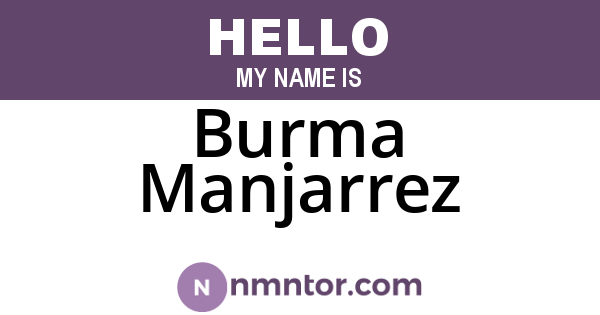 Burma Manjarrez