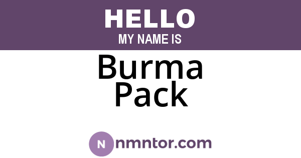 Burma Pack