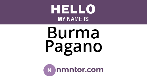 Burma Pagano