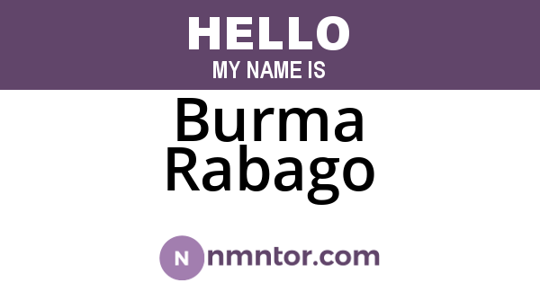 Burma Rabago
