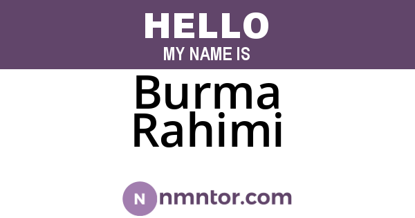 Burma Rahimi