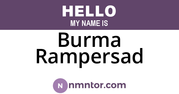 Burma Rampersad