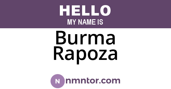 Burma Rapoza