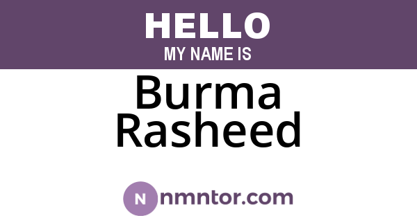 Burma Rasheed