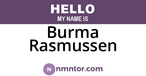 Burma Rasmussen