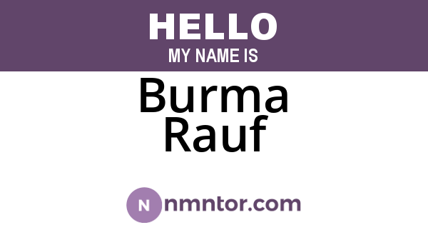 Burma Rauf