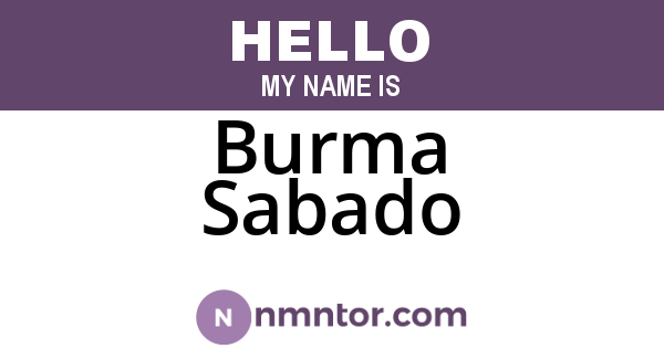 Burma Sabado
