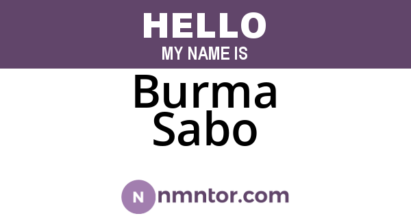 Burma Sabo