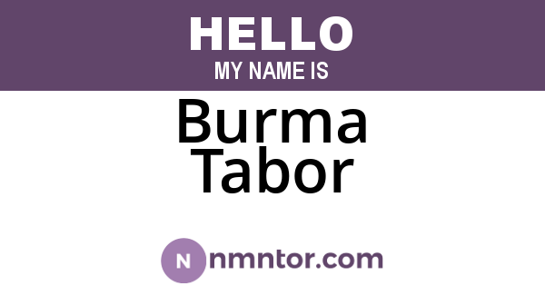 Burma Tabor