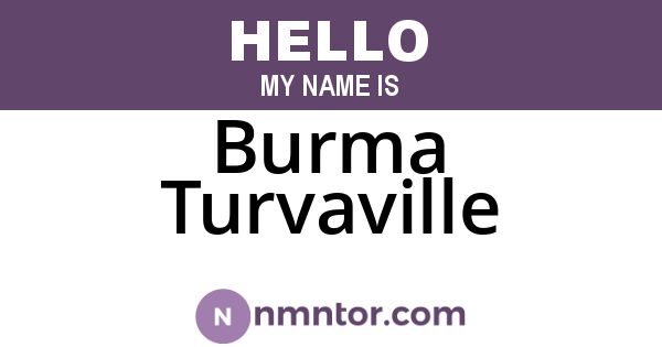 Burma Turvaville