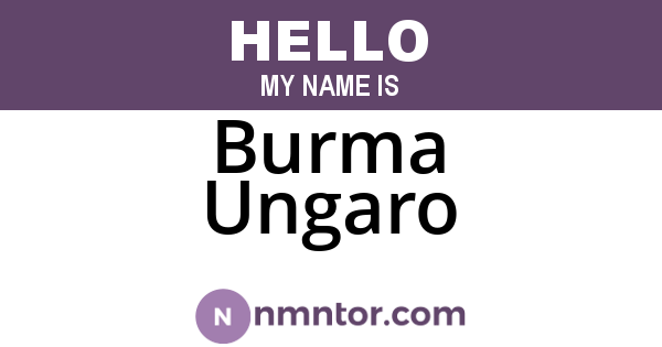 Burma Ungaro