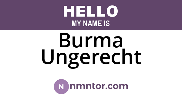 Burma Ungerecht