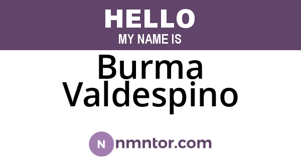 Burma Valdespino