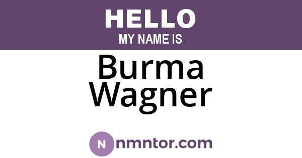 Burma Wagner