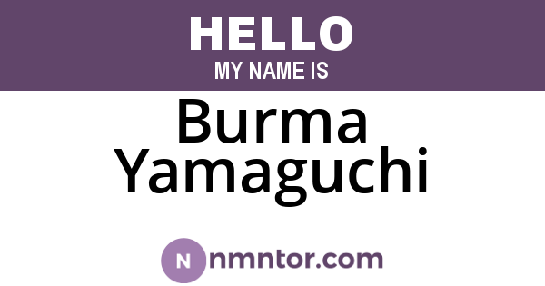 Burma Yamaguchi