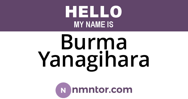 Burma Yanagihara