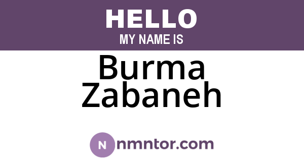 Burma Zabaneh