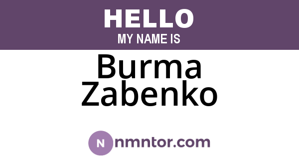 Burma Zabenko