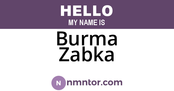 Burma Zabka