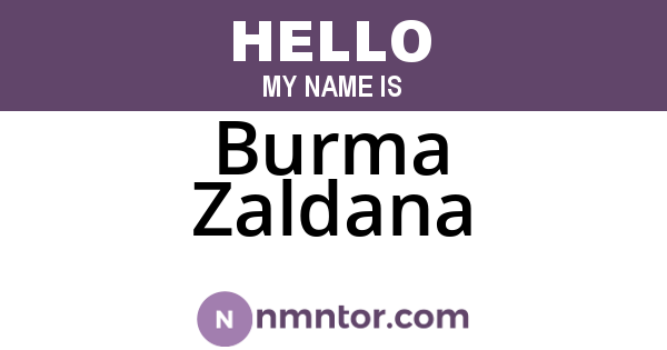 Burma Zaldana