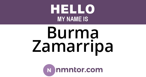 Burma Zamarripa