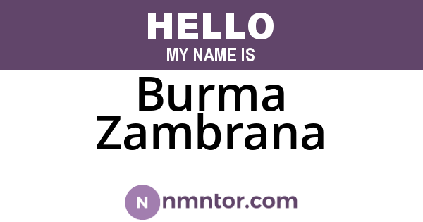 Burma Zambrana