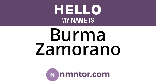Burma Zamorano