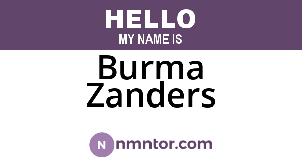 Burma Zanders