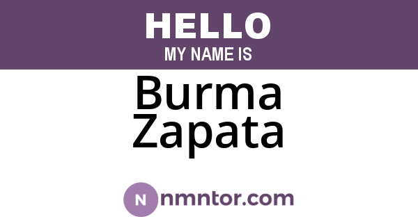 Burma Zapata