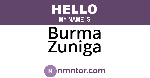 Burma Zuniga