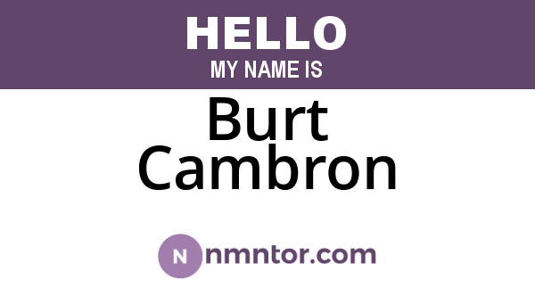 Burt Cambron
