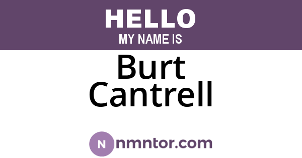 Burt Cantrell
