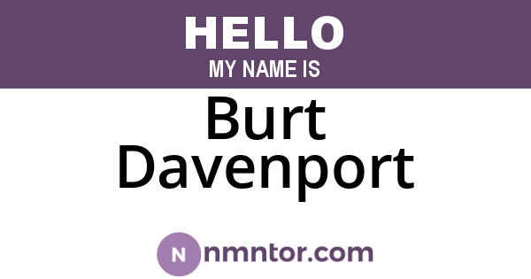 Burt Davenport