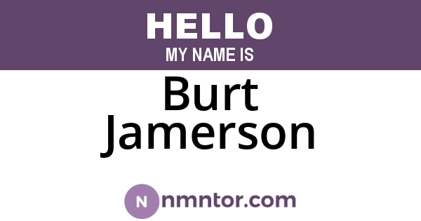 Burt Jamerson