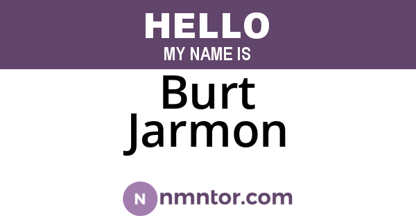Burt Jarmon