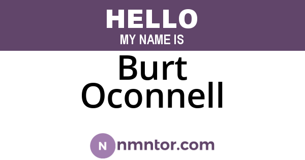 Burt Oconnell