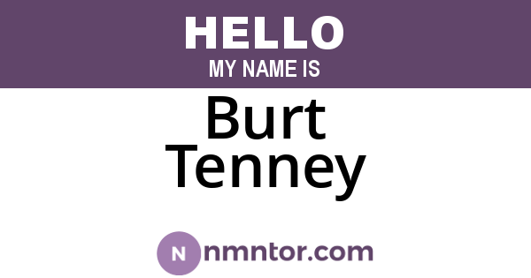 Burt Tenney