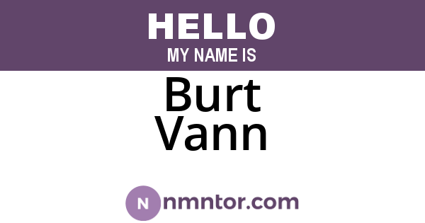 Burt Vann